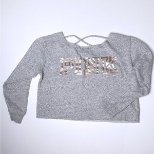 Grey Cropped Relaxed Fit Sweater